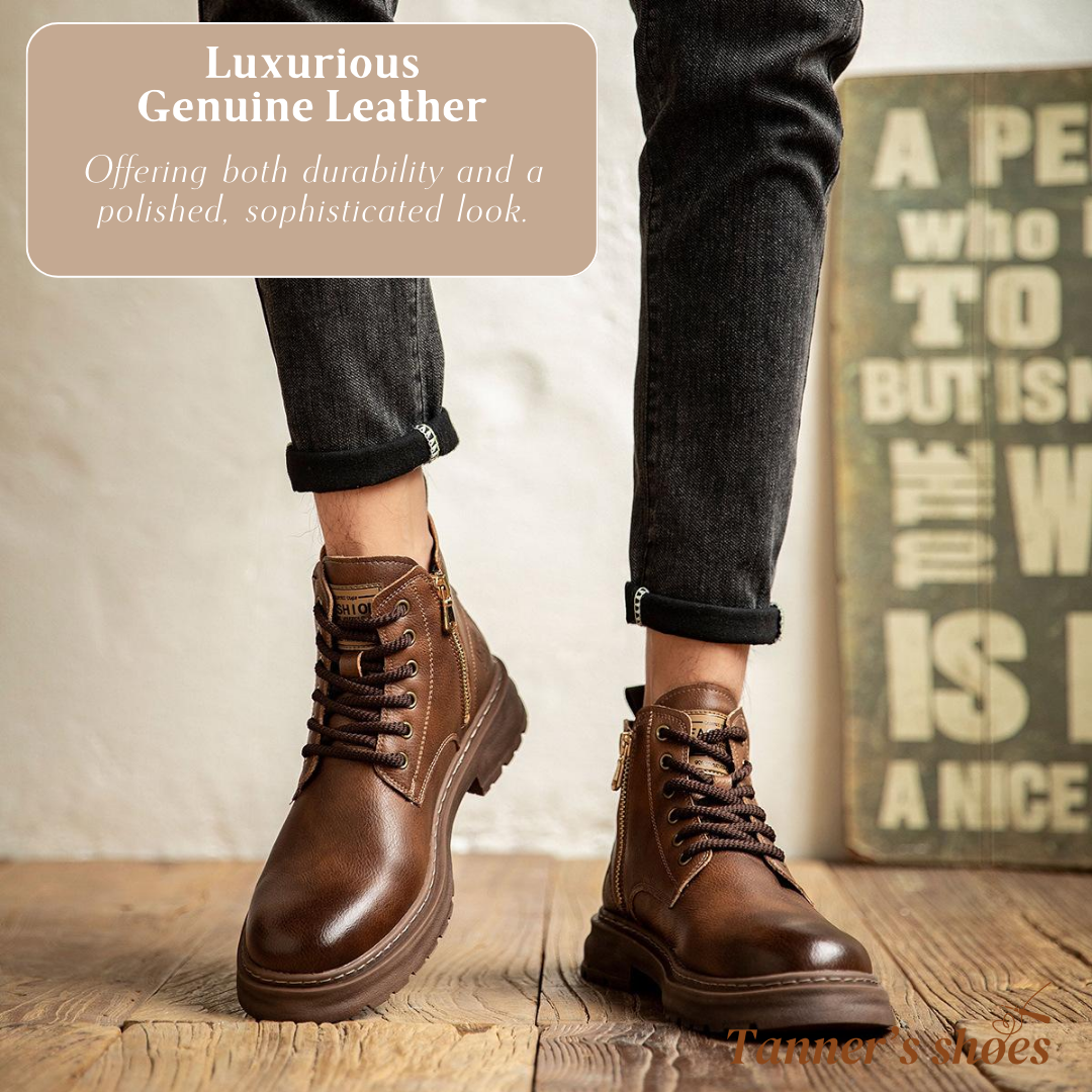 Walter | Cool Lace-Up Boots With Side Zip For Men